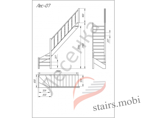 ЛЕС-07 вид3 чертеж stairs.mobi